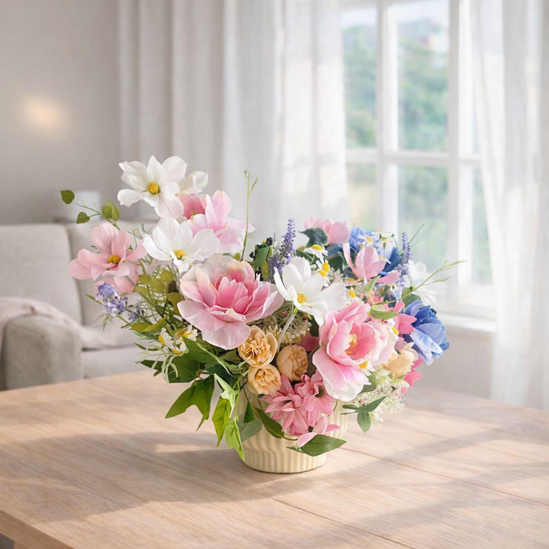 【光触媒フラワー】春の息吹を感じる チューリップのアレンジメント 退職祝い