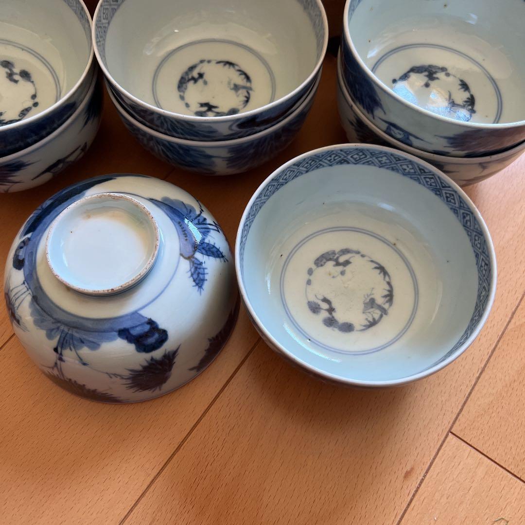 古伊万里　くらわんか　茶碗　8客