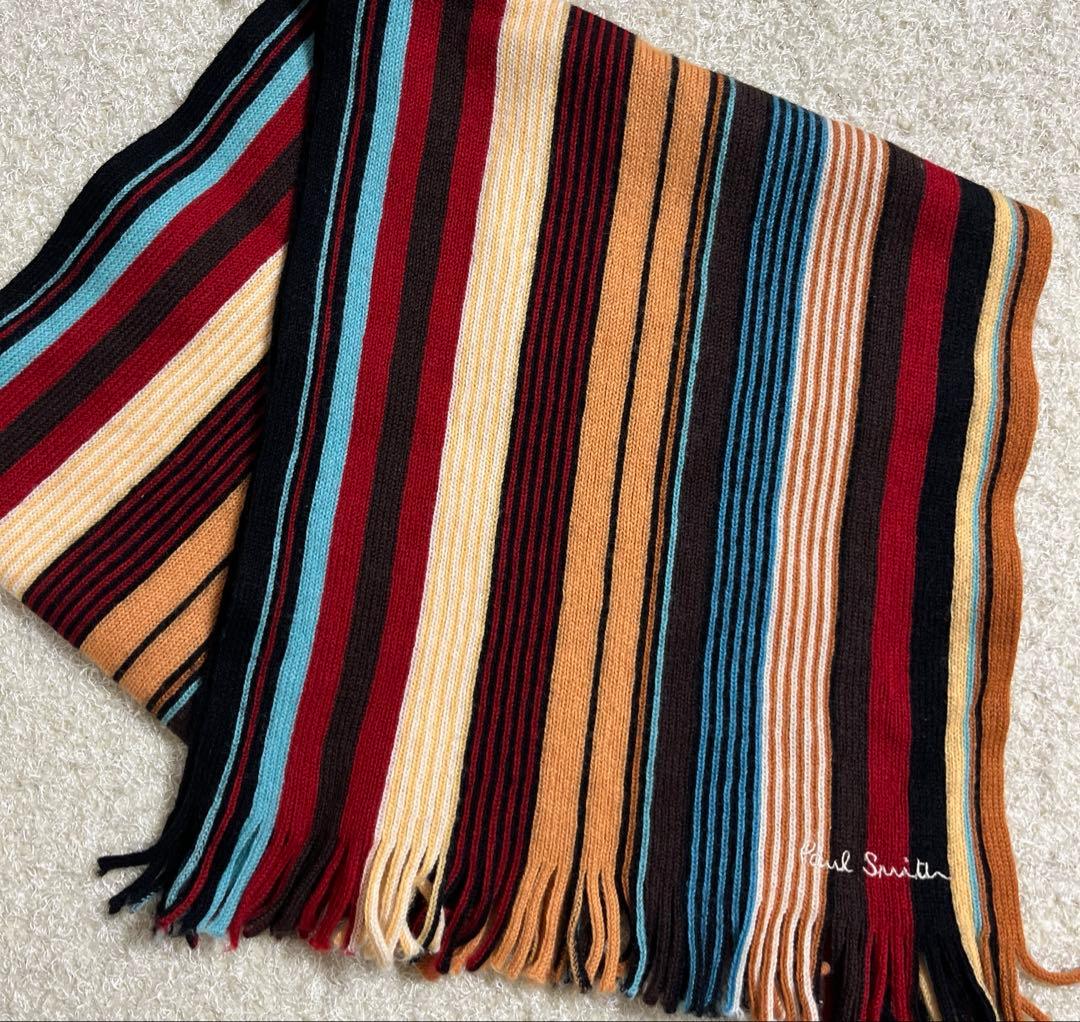 【新品未使用】Paul Smith ポールスミス マルチストライプ マフラー