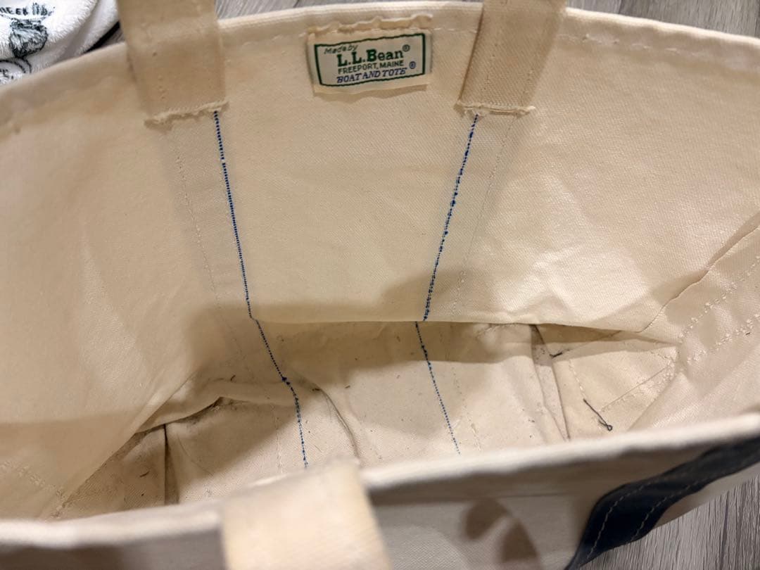 LLBEAN／トートバッグ／LARGE／NAVY／80s／旧タグ/鬼フェード
