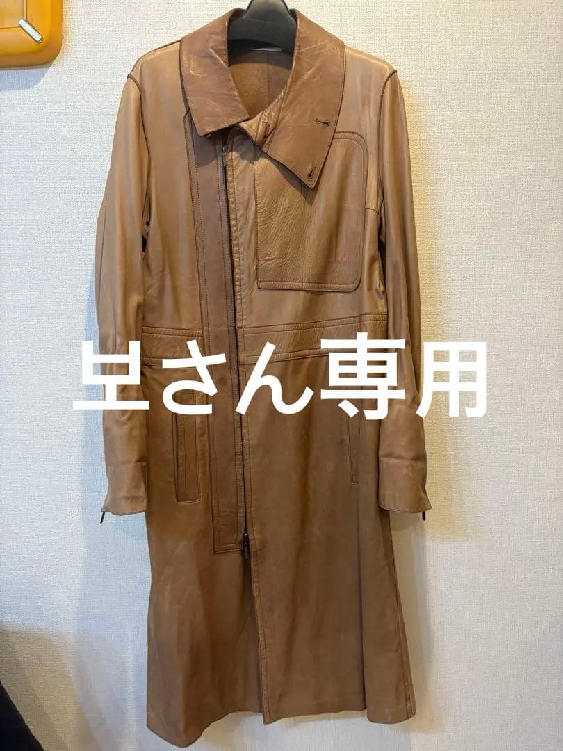 ブラウンレザー ロングコート