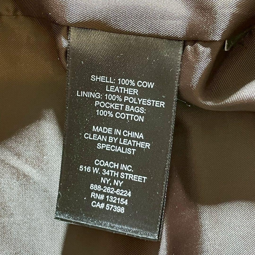 【極美品】COACH コーチ レザージャケット 牛革 本革 ブラウン Sサイズ