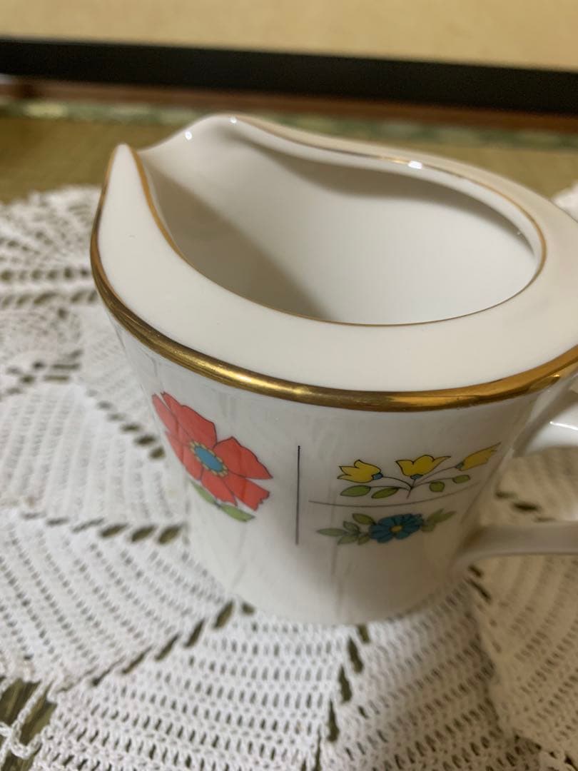 ノリタケ　昭和レトロポップ　ポット＆クリーマー　アイボリーチャイナ