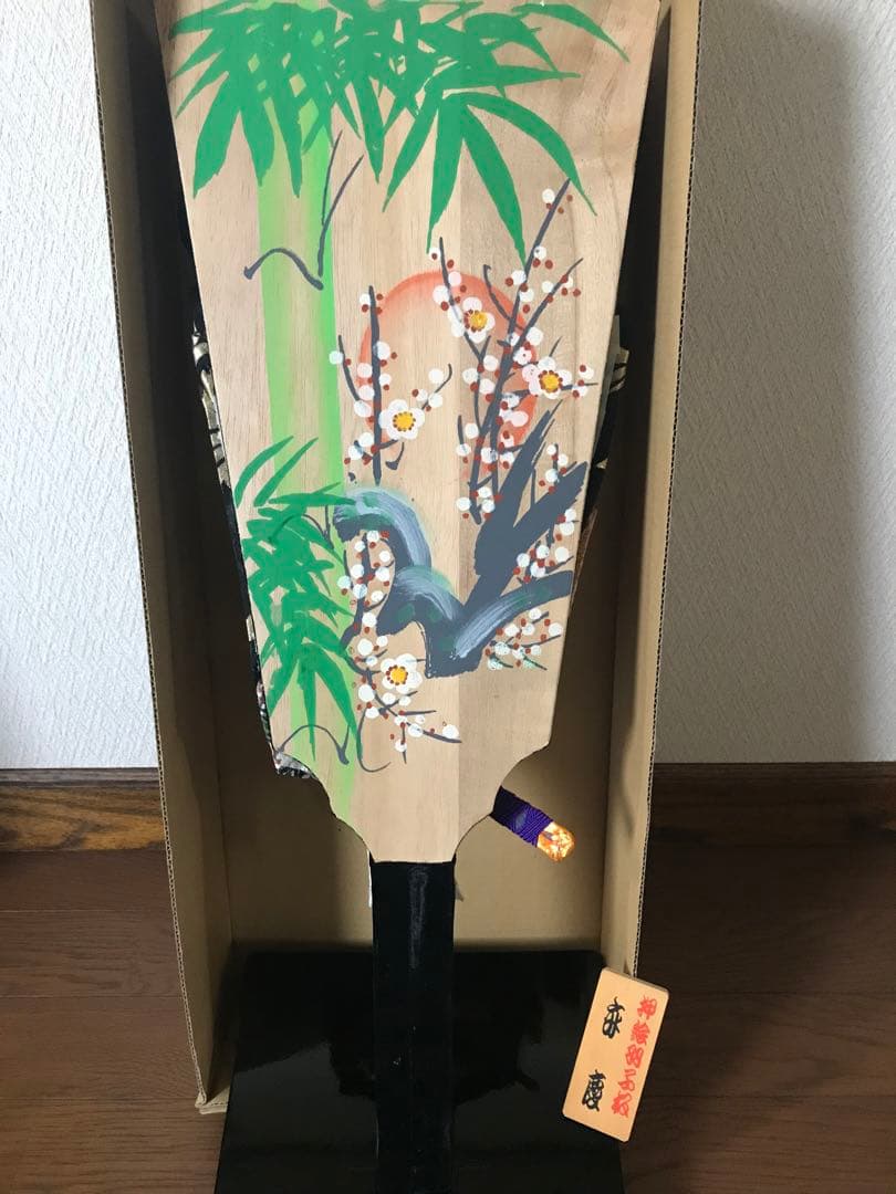 手作り　弁慶羽子板　羽根2個付き