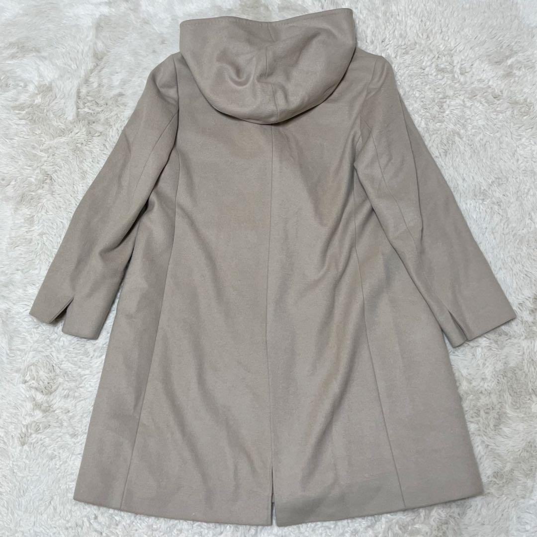 23区 大きめ　アンゴラ混　ロングコート　フード　フーデットコート　3XL 46