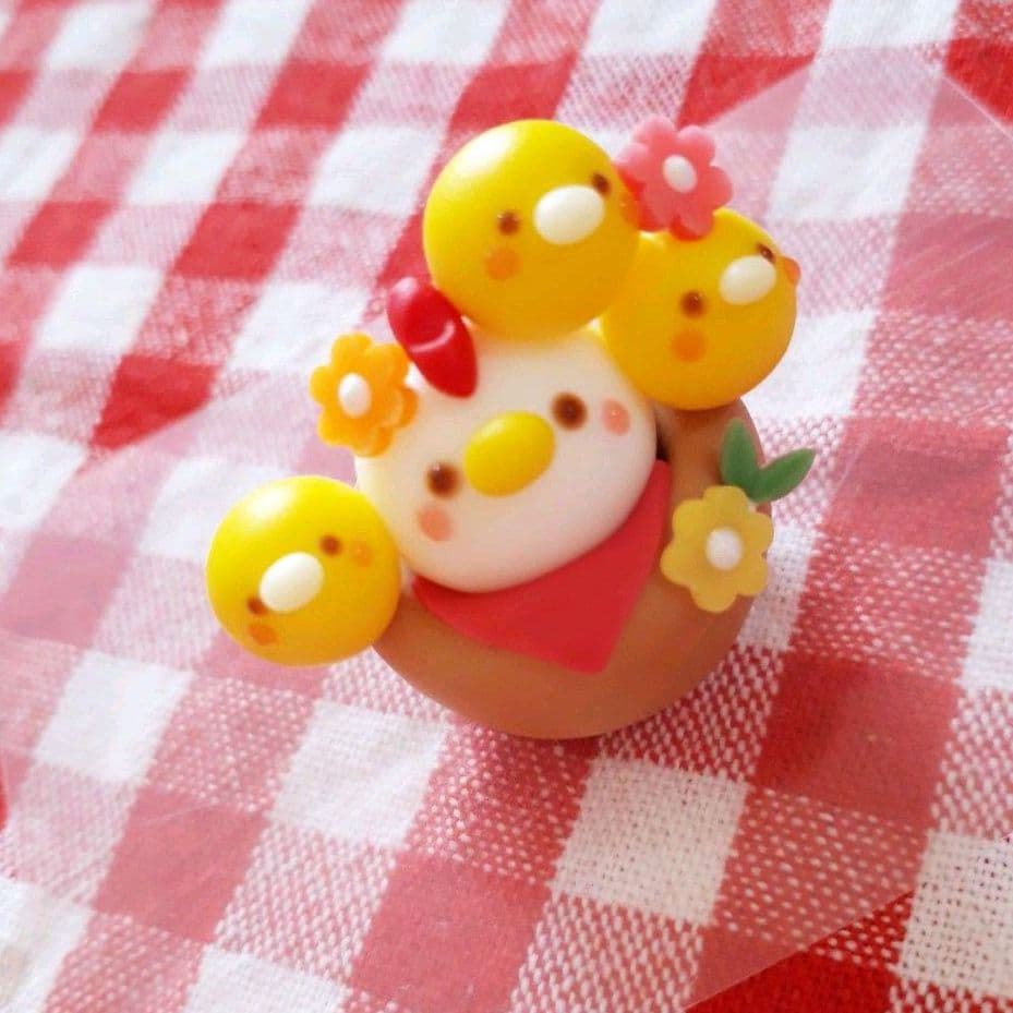 バスケット☆にわとり&ひよこいっぱい♡