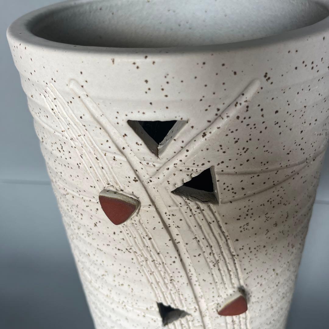 信楽焼長傘立て  トライアングル 高さ57cm