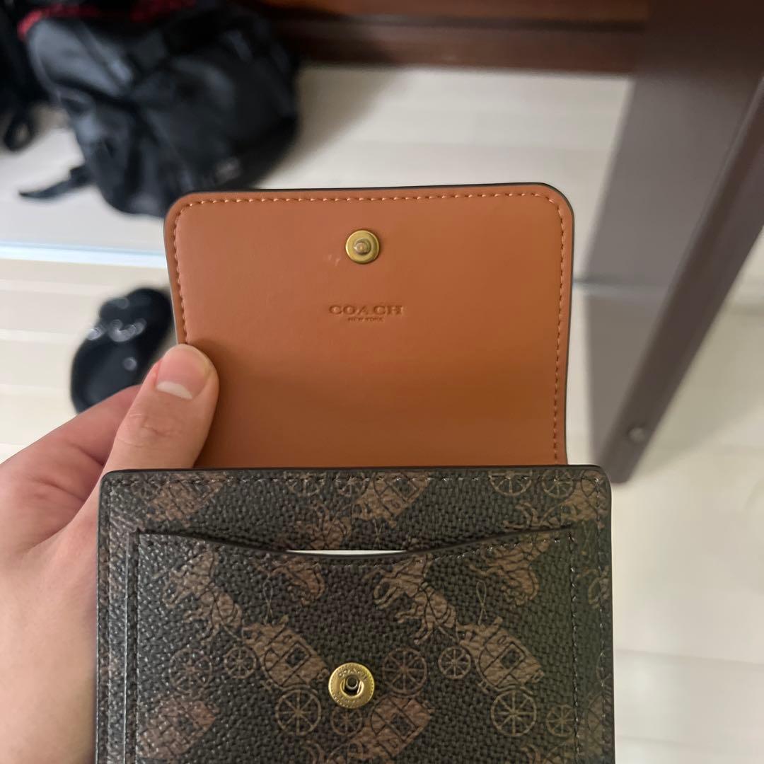 COACH 三つ折り財布 ブラウン/ブラック