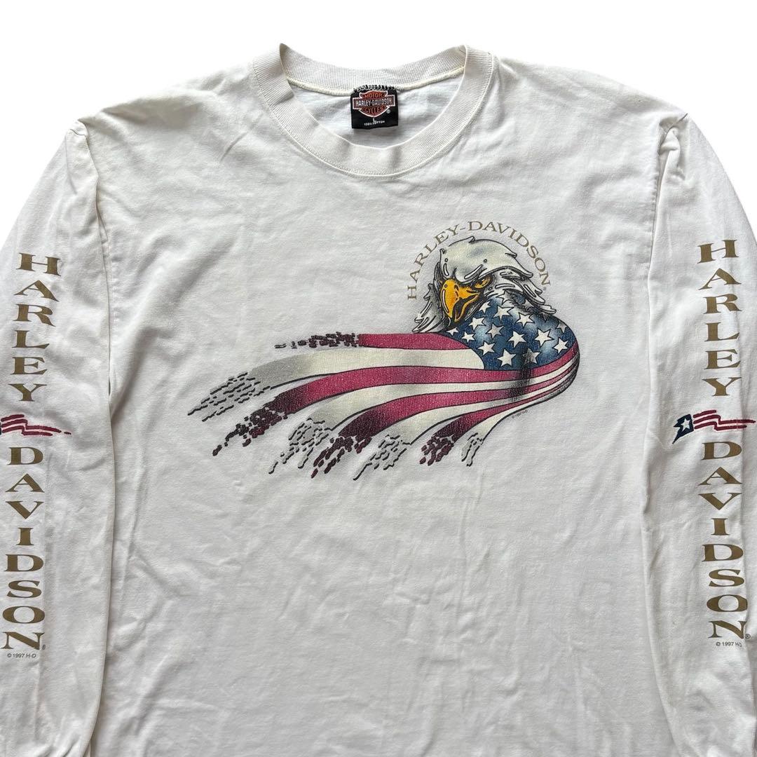 ビンテージ ハーレーダビッドソン ロンT L 袖プリント 古着 長袖 ハーレー