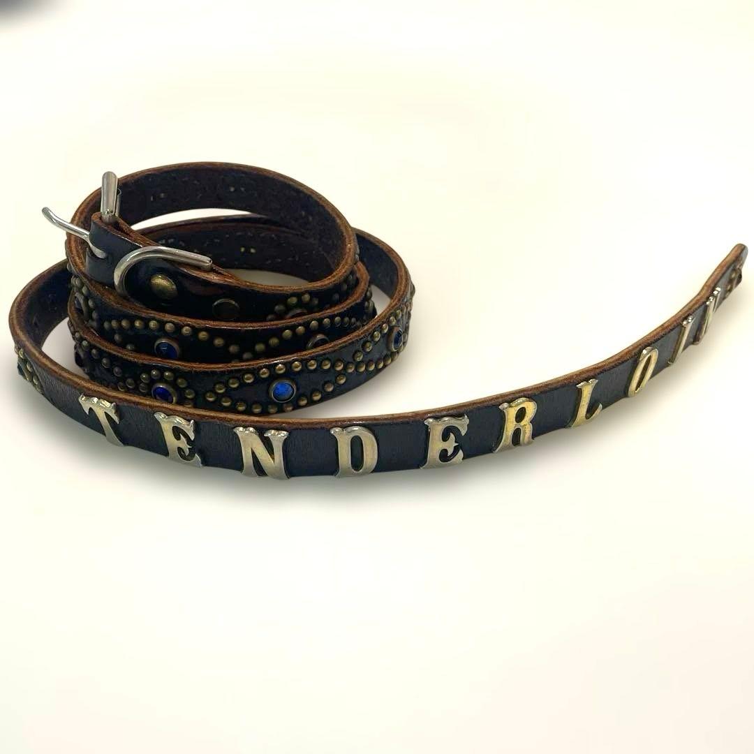 テンダーロイン ナローベルト 青スタッズ　Lサイズ