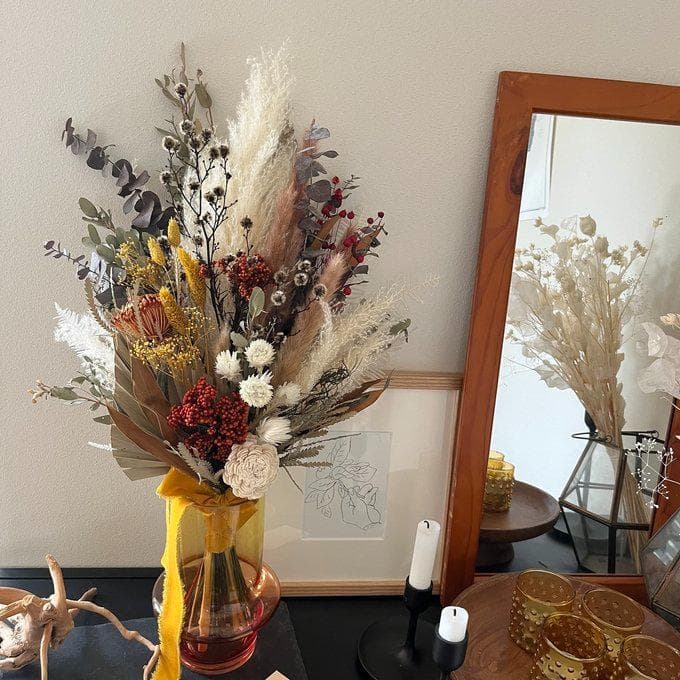 約60cm・ブリックオレンジのワイルドロングスワッグ LLサイズ