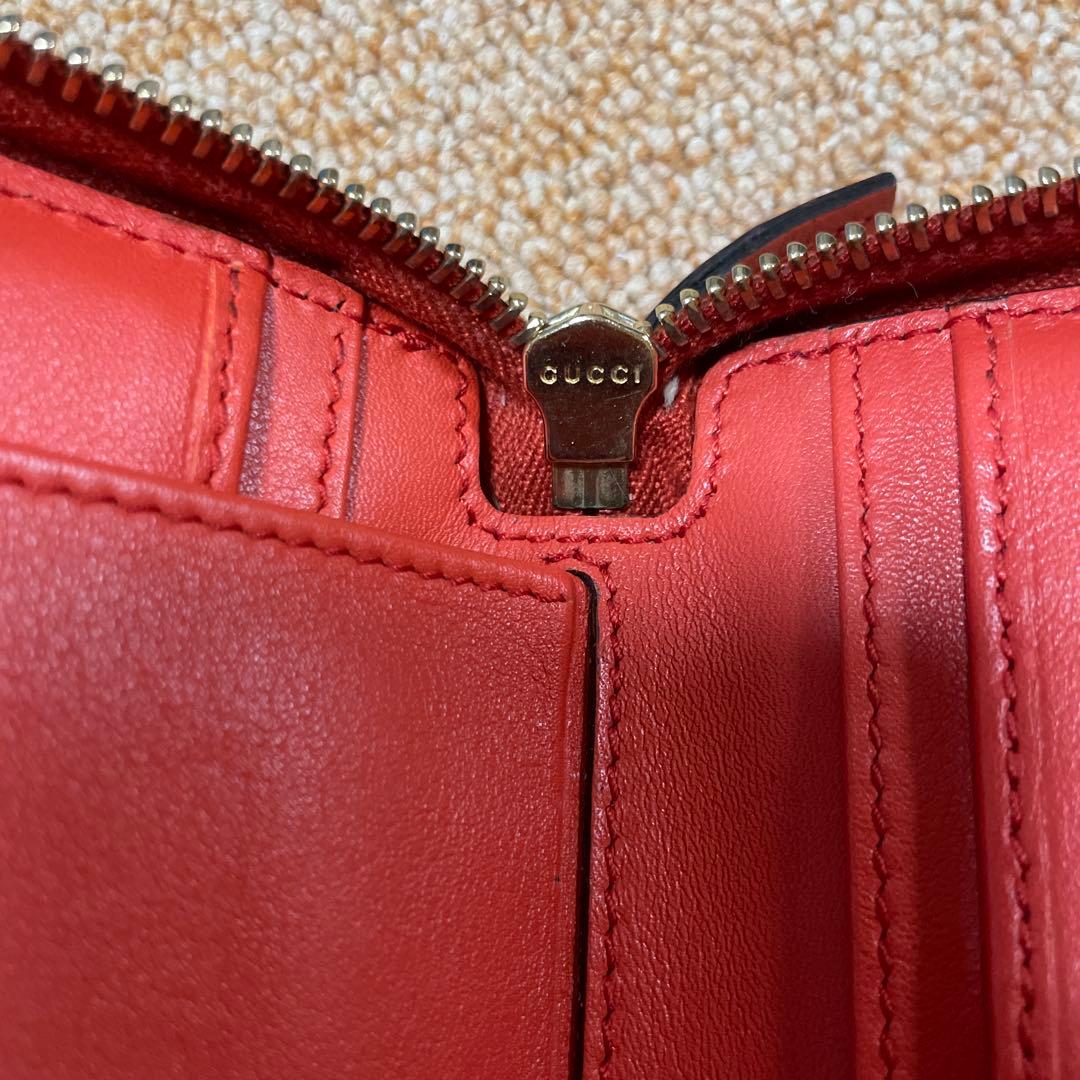 GUCCI GGパターン 二つ折り財布 レッド