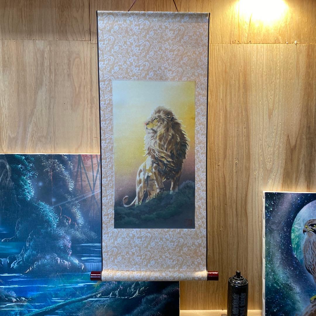 ライオンの絵画（暖色系）スプレーアート