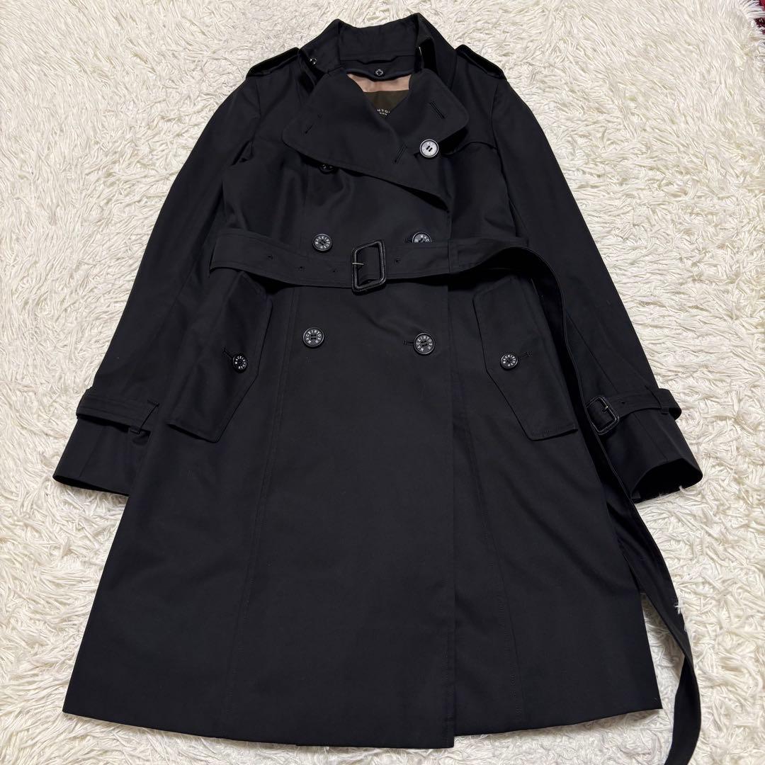 極美品 マッキントッシュ ライナー付き ブラック トレンチコート 黒 38