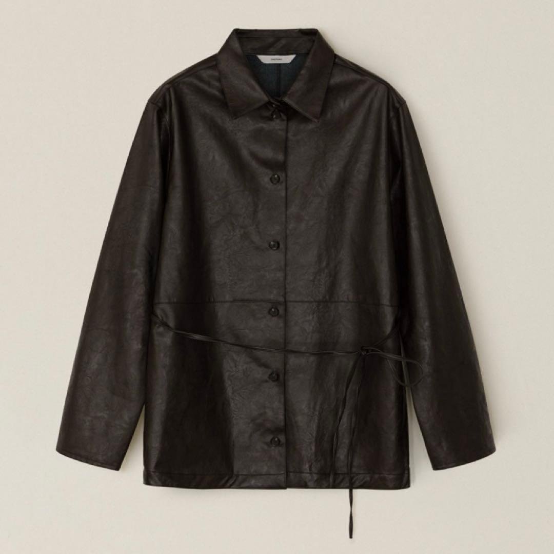OHOTORO レザーシャツジャケット brown