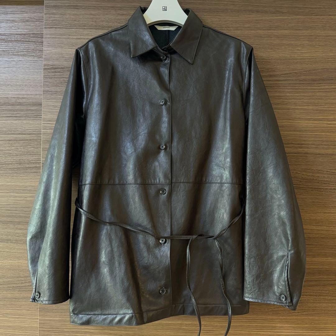 OHOTORO レザーシャツジャケット brown