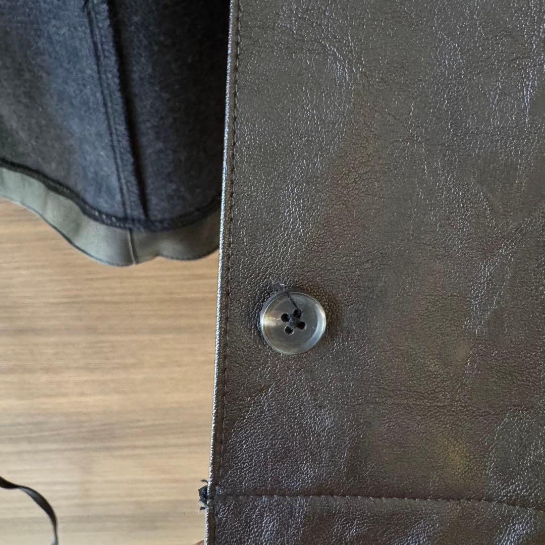 OHOTORO レザーシャツジャケット brown