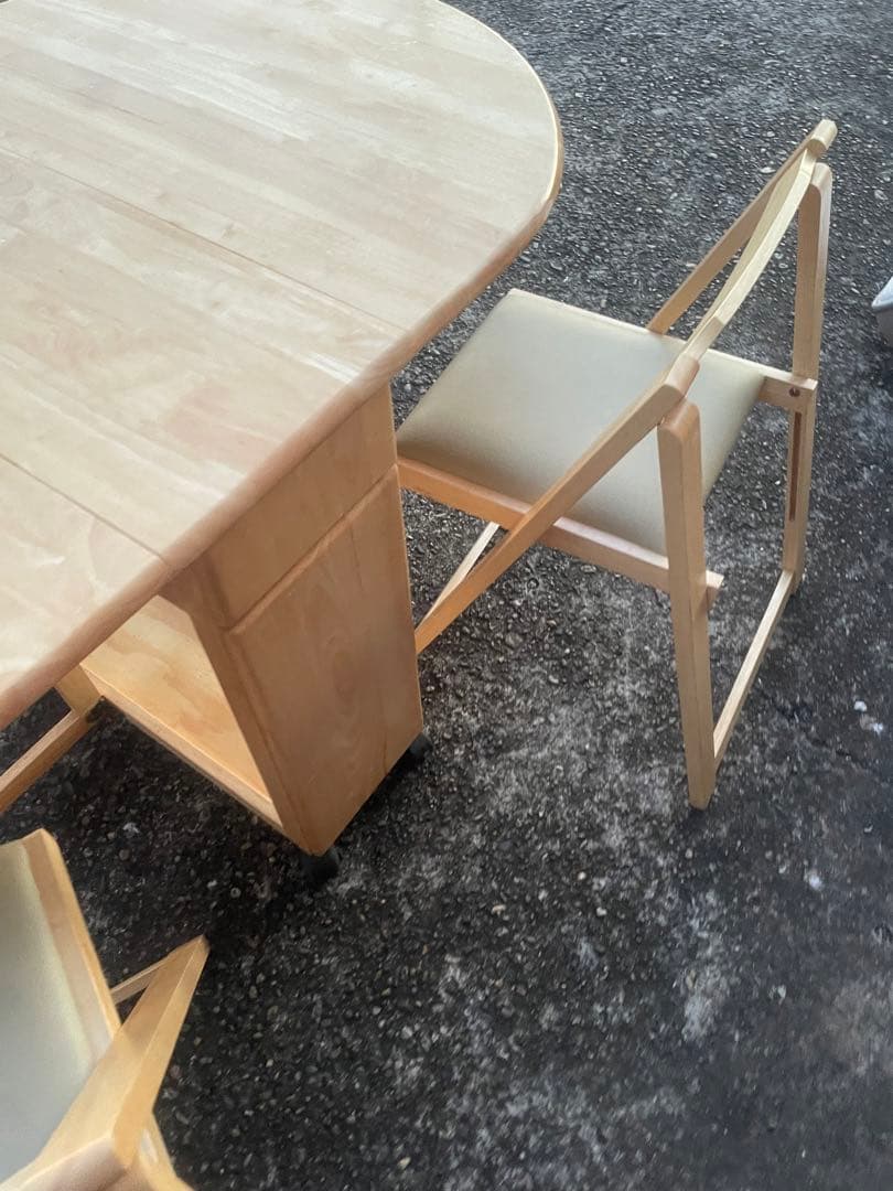 ダイニング　5点セット　折りたたみ式