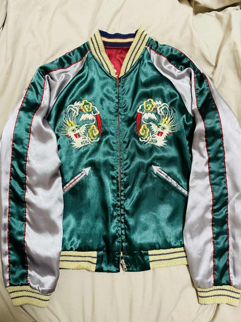 ２面用 テーラー東洋 龍 bomb 日本限定スカジャン vintage サテン