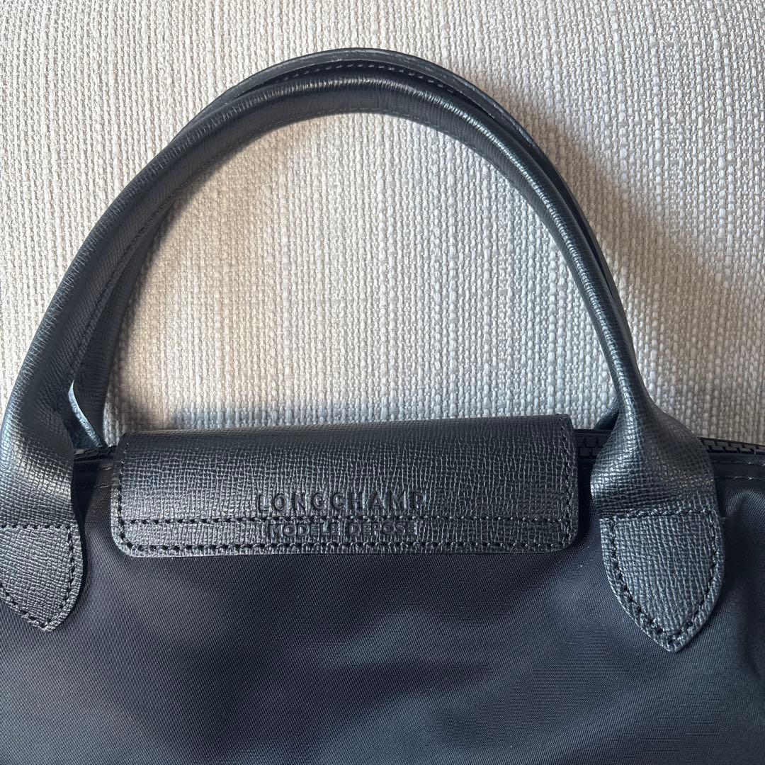 ロンシャン Longchamp プリアージュ M レザー ナイロン 黒