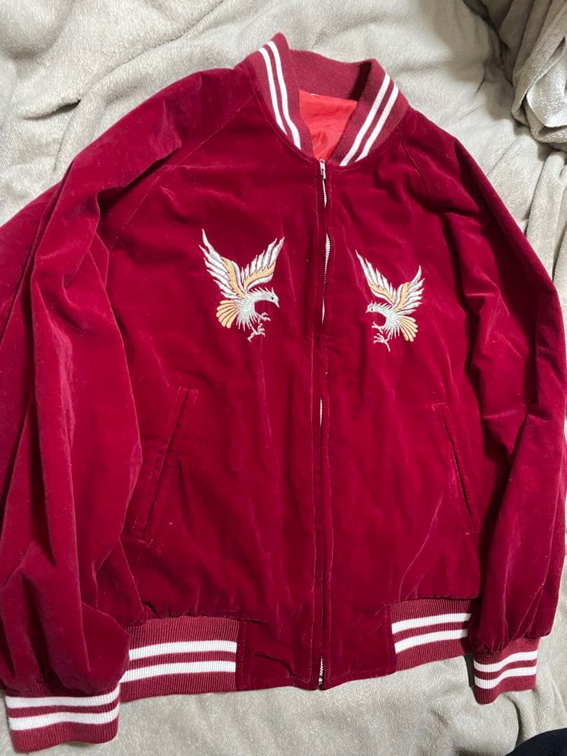 90s 日本製 別珍　スカジャン　ワシ　限定版 Unisex Vintage