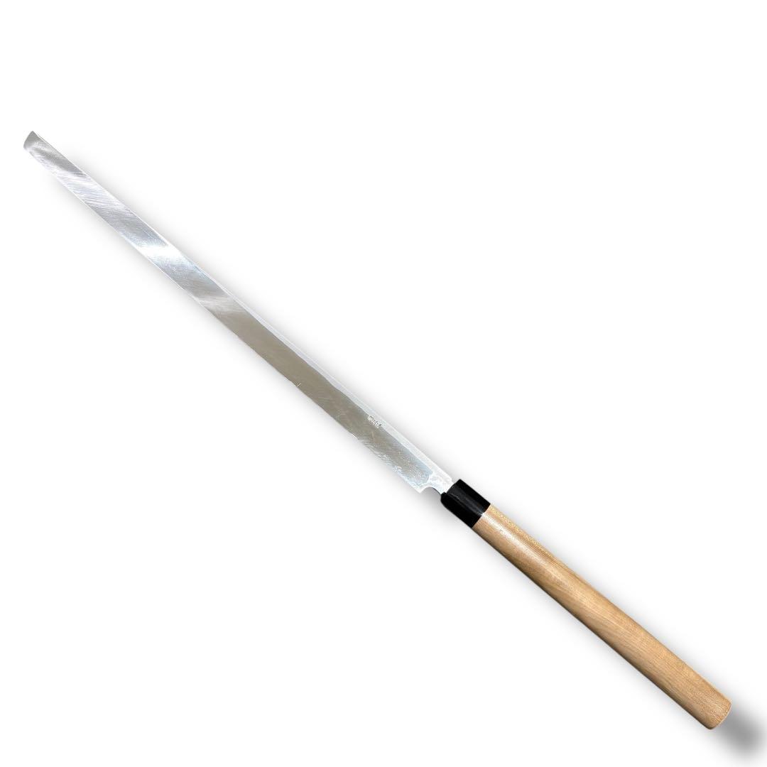 マグロ包丁 源正久 鮪 木製ハンドル 全長約85.5cm 刃部分約55am