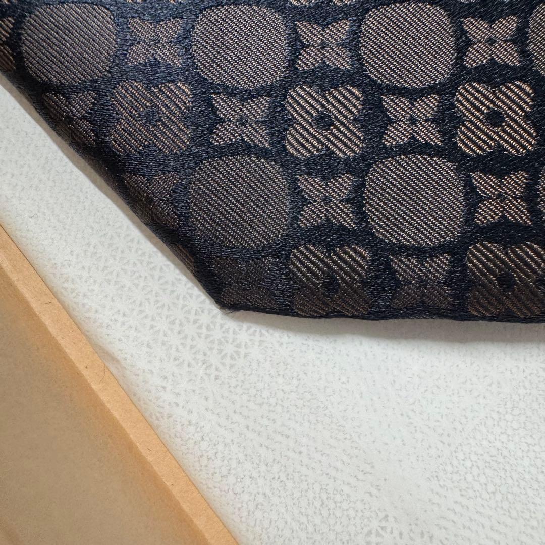 最高級 ルイヴィトン フラワーモノグラム 総柄 ネクタイ ブラウン シルク