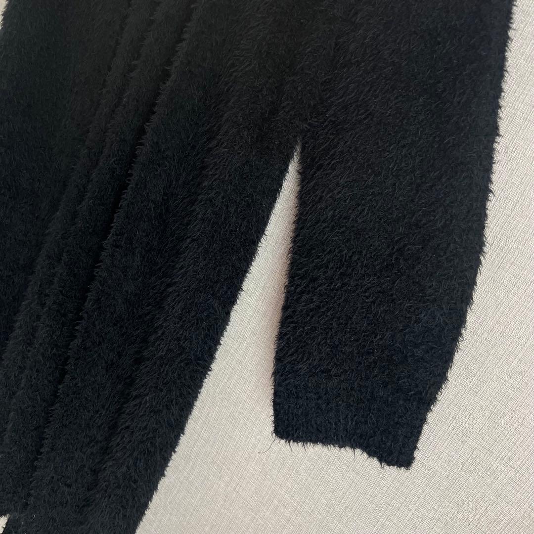 希少 GDC ウールシャギーロングカーディガン ガウン ブラック ヴィンテージ