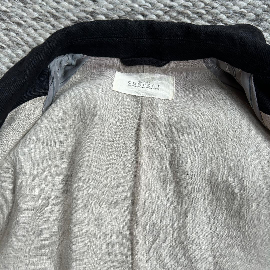 ネストローブ　コンフェクト　厚手の麻のコート　サイズ3 黒