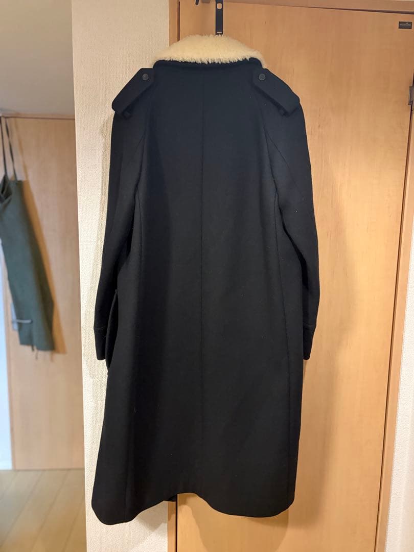 THE RERACS ザ リラクス 襟ボアウールロングコート