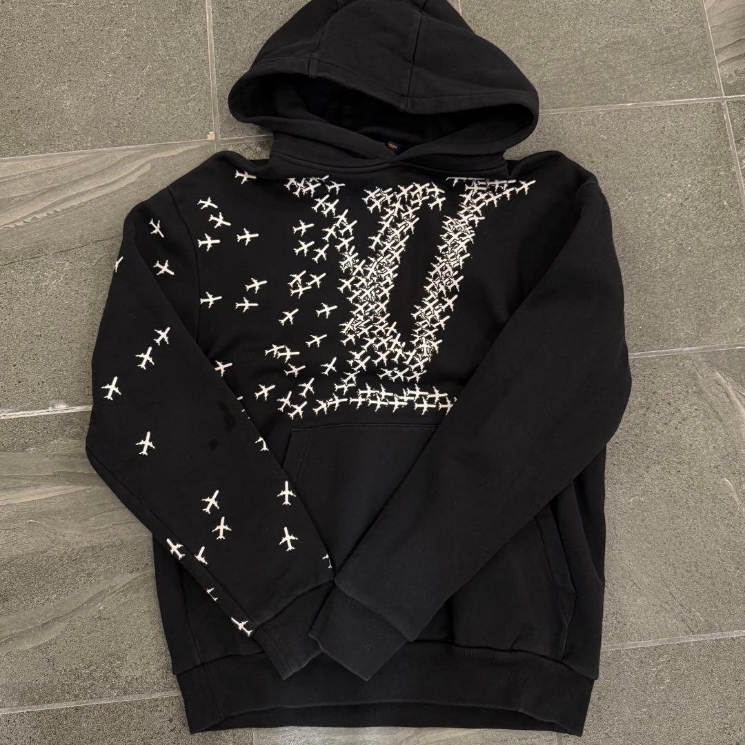 激レア ルイヴィトン プレーン 裏起毛 スウェットプルオーバーパーカー 飛行機