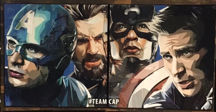 展示品　チーム　キャプテンアメリカ　ポップアートパネル　大型　2枚組　セット