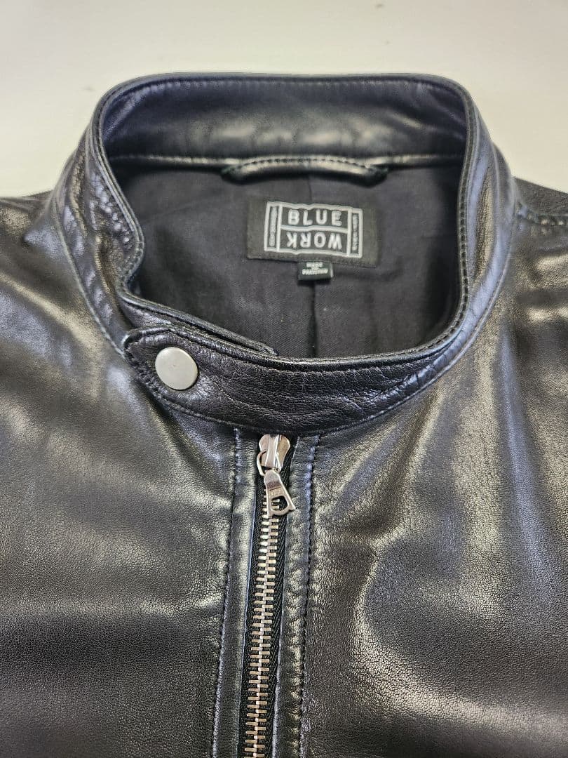 トゥモローランド　BLUE WORK　ラムレザー　シングル　ライダース　黒　M