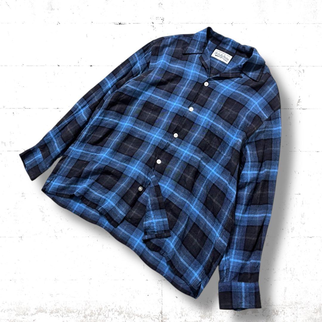 24AW WACKOMARIA オンブレチェック　レーヨン　オープンカラーシャツ