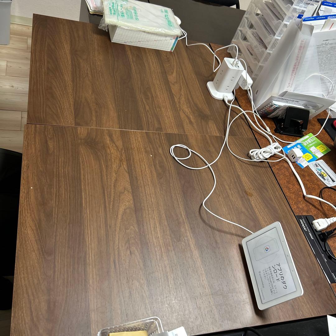 木製 パソコンデスク　チェアサイドテーブル　フルセット