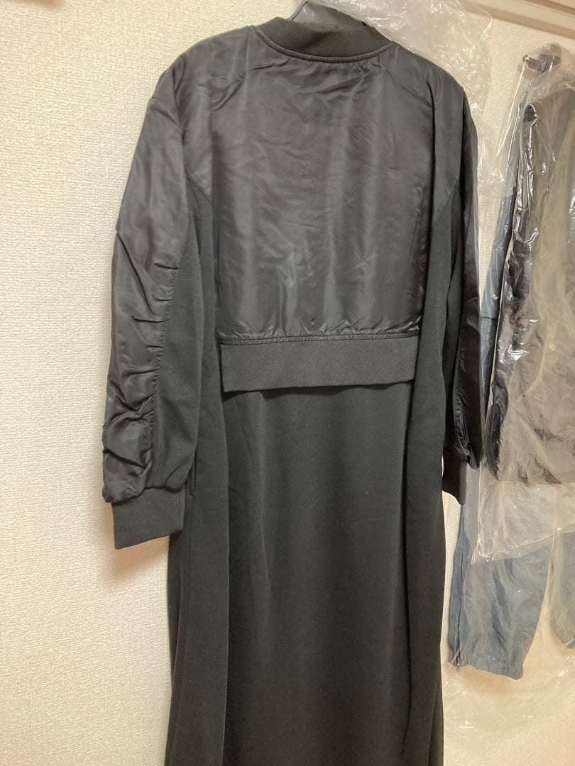 ヤマダヤ系列　Lasud Military ドッキングワンピース　ブラック裏起毛