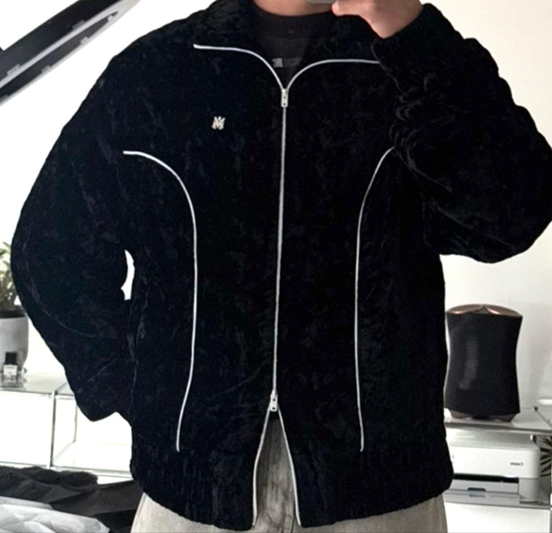 AMIRI クラッシュベロア トラックジャケット　ブラック　L
