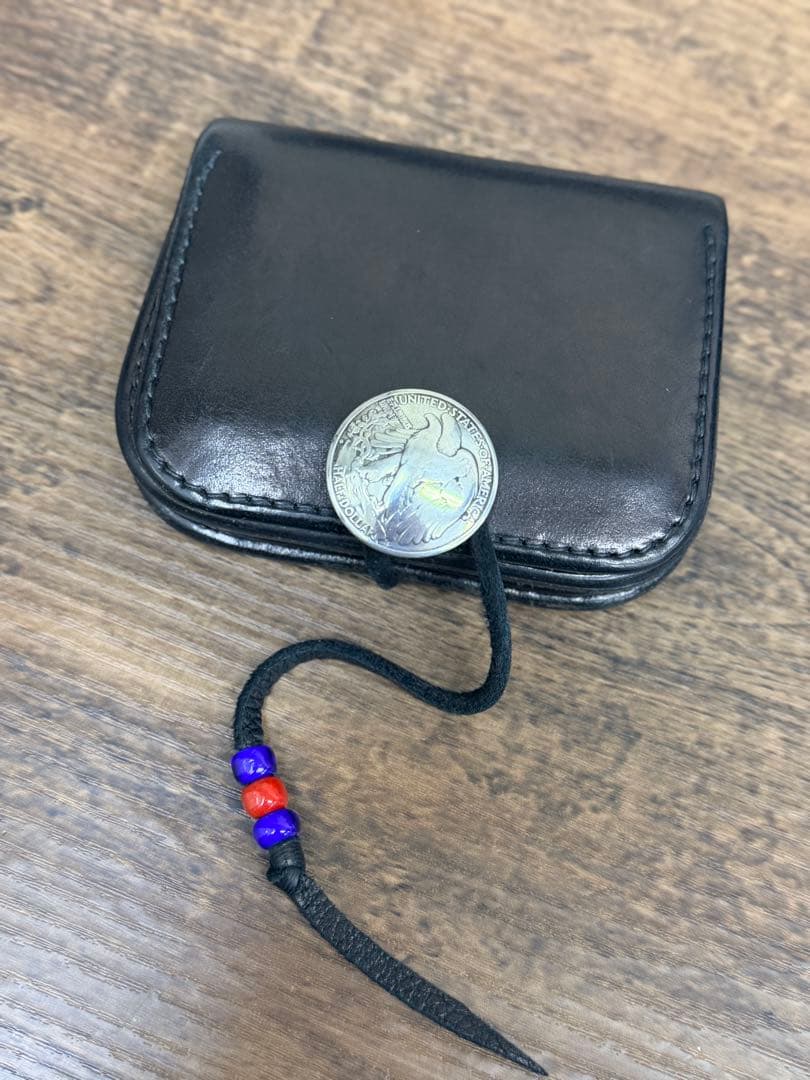 ゴローズ 角型小銭入れ　ブラック　2年使用　ハーフダラーコンチョ付き