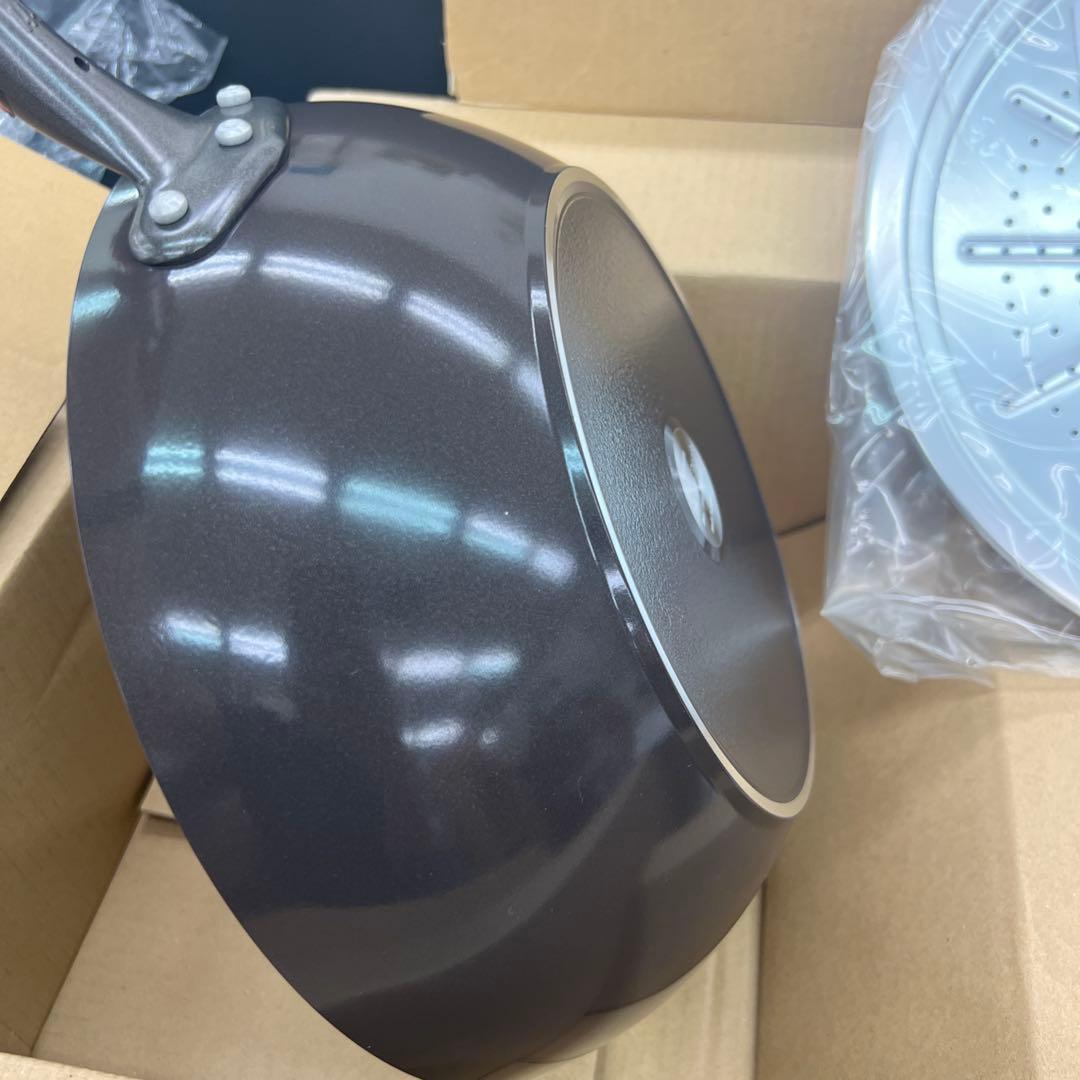 ★新品送料込お買得北陸アルミ日本製IH対応ウーウェンパンプラス28cm