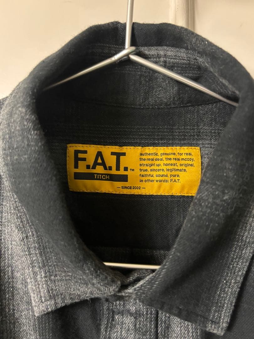 新品FAT オンブレチェックシャツ ルーズシルエット ネルシャツ