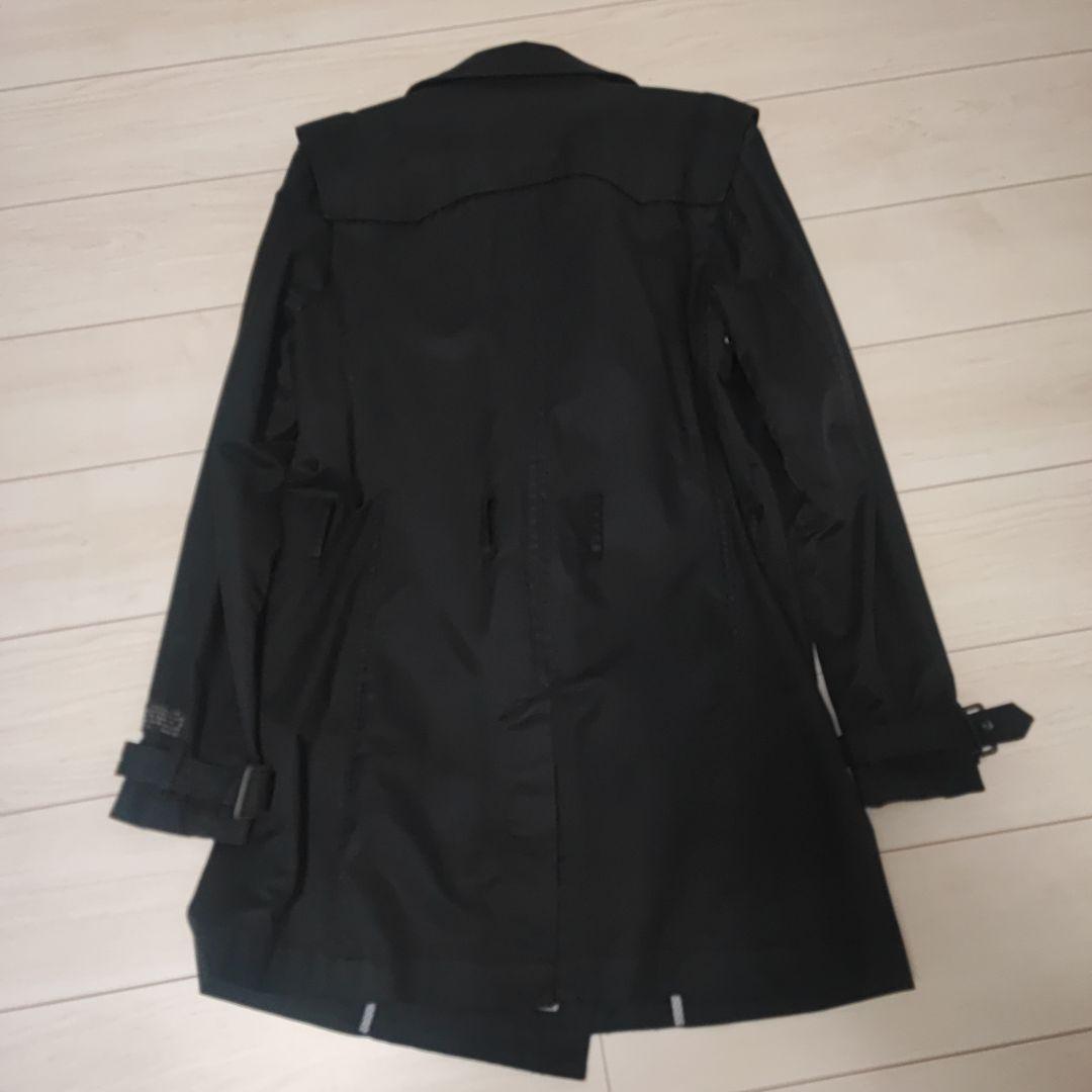 DIESELブラック トレンチコート ウエストベルト付き