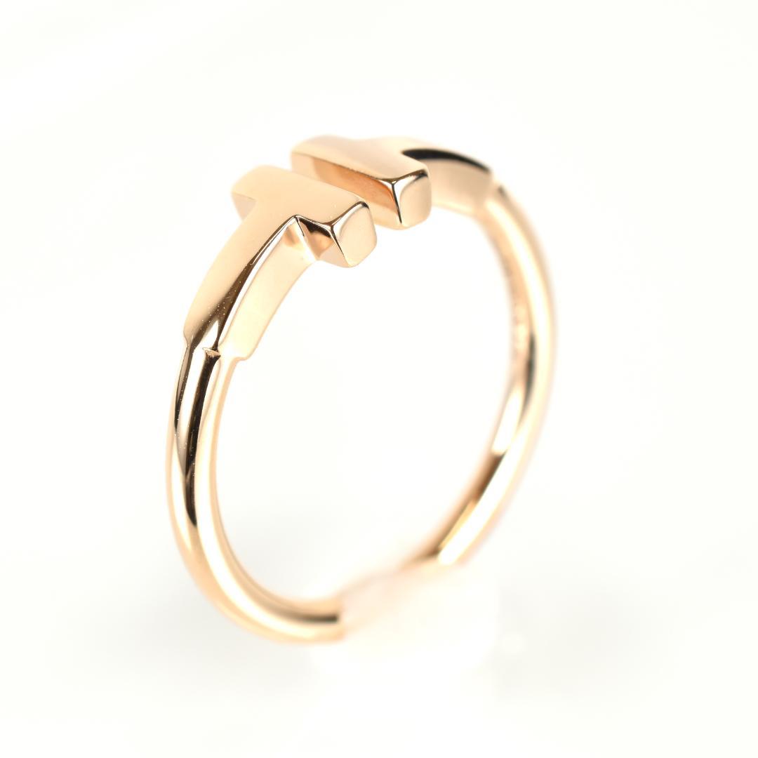 【新品仕上げ済】TIFFANYティファニー Tワイヤーローズゴールドリング