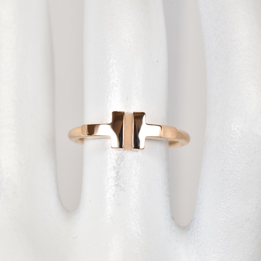 【新品仕上げ済】TIFFANYティファニー Tワイヤーローズゴールドリング