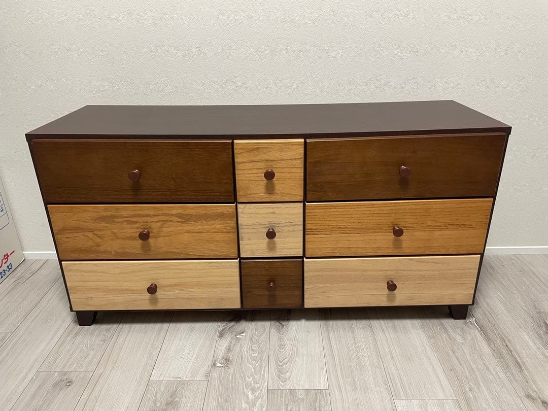 【引取限定】中古　木製チェスト 引き出し 9個