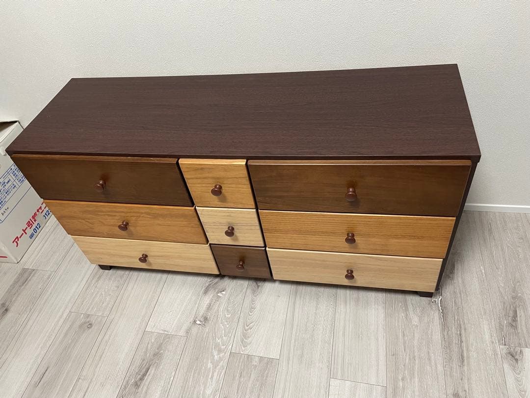 【引取限定】中古　木製チェスト 引き出し 9個