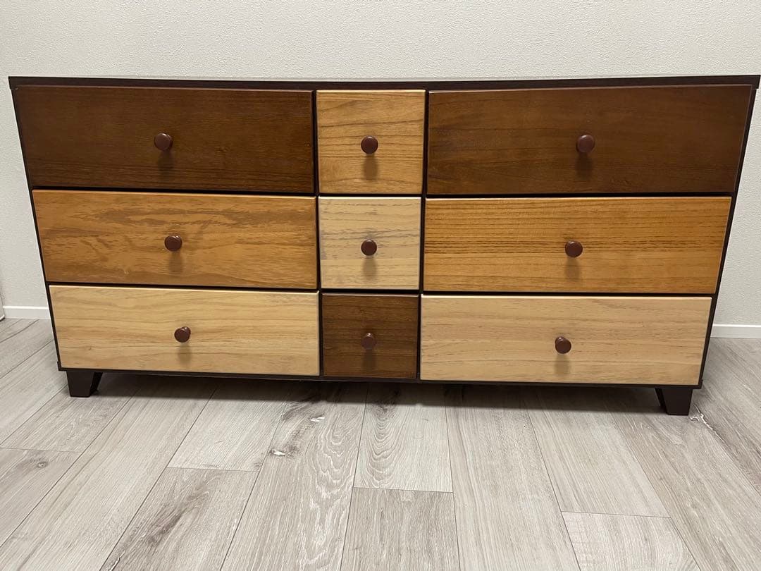 【引取限定】中古　木製チェスト 引き出し 9個