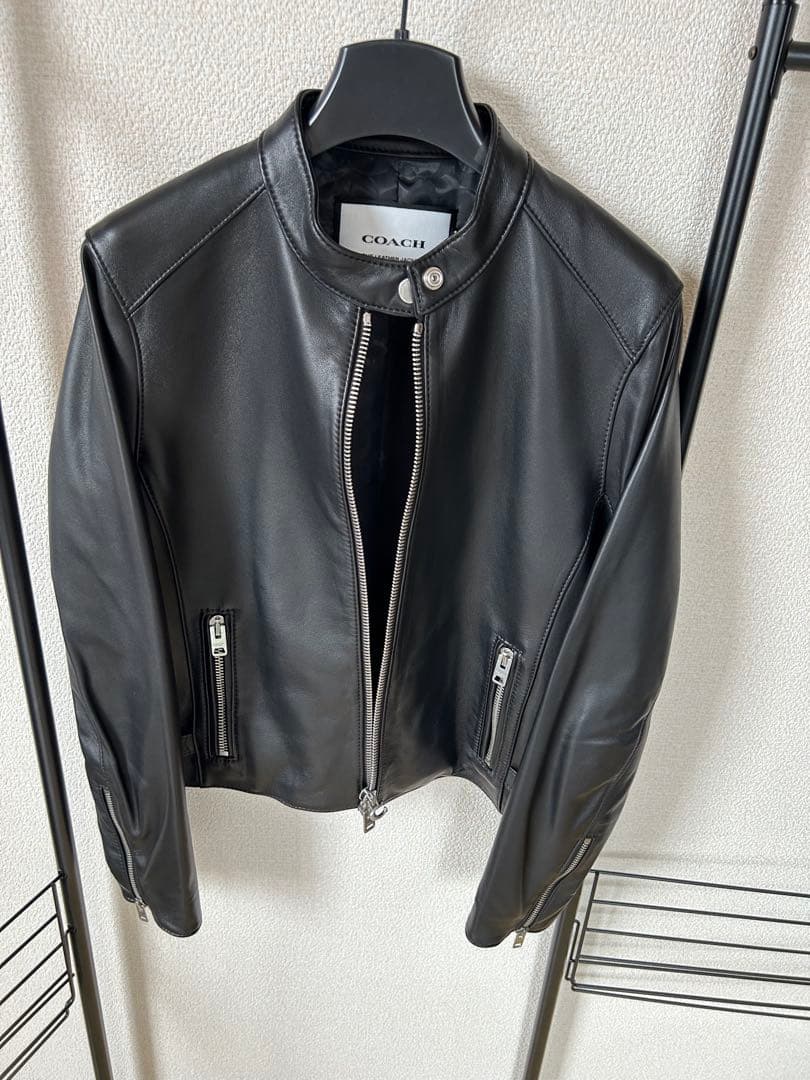 はなたんCOACH レザー レーサー ジャケット ブラック