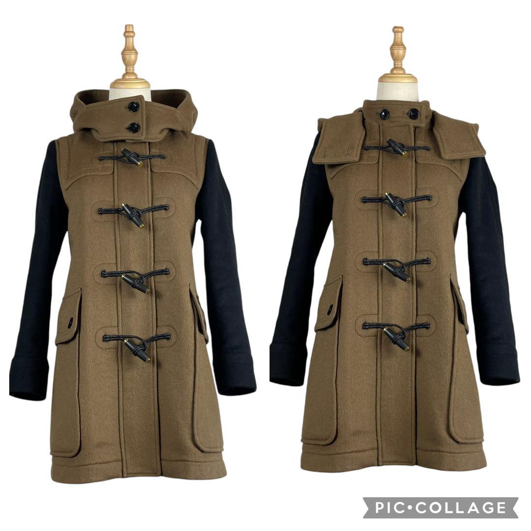 【美品】BURBERRY BRIT★ダッフルコート　メガチェック　バイカラー