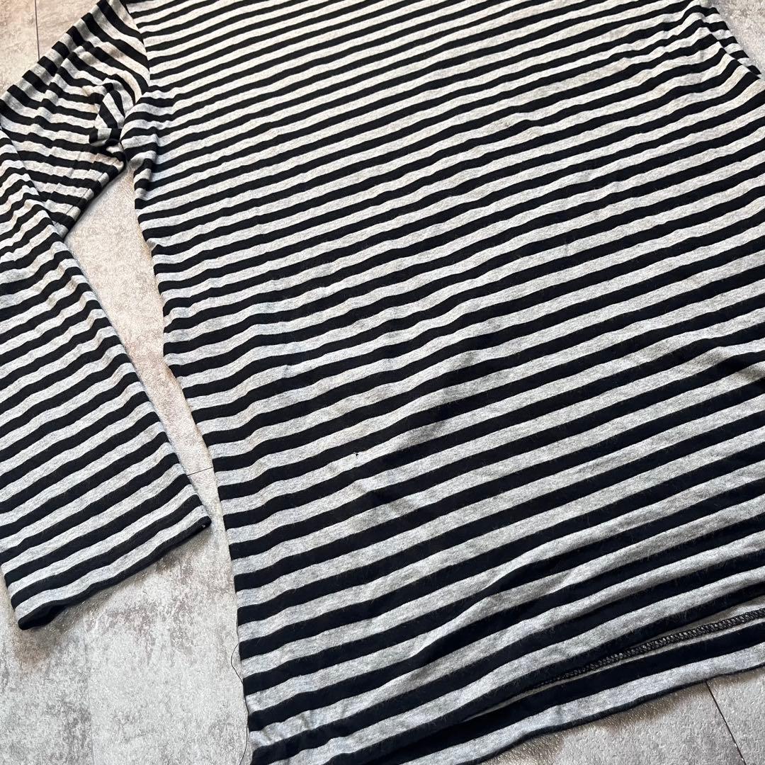 Yohji Yamamoto POUR HOMME ボーダースリットカットソー