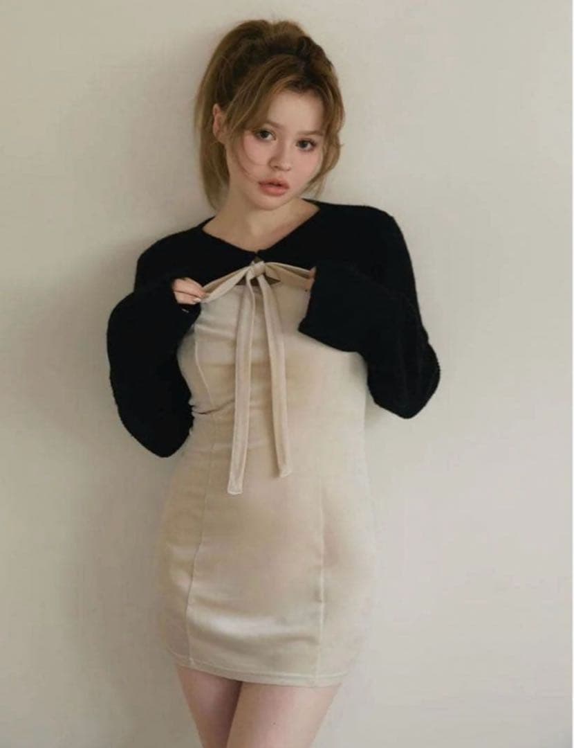 ワンピース ANDMARY Anita ribbon mini dress